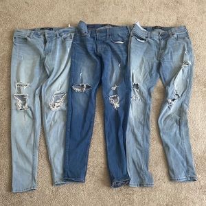 holister ripped jeans (3 pack)